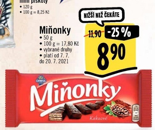 Oplatky Miňonky Opavia