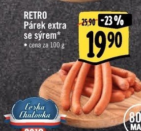 Párky extra se sýrem Albert Retro