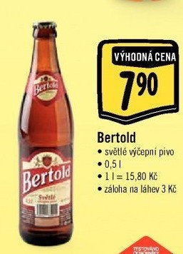 Pivo světlé výčepní Bertold