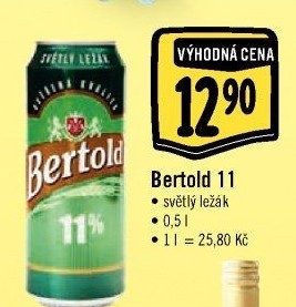 Pivo světlý ležák 11° Bertold