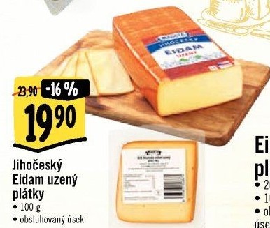 Sýr Eidam uzený 44% Jihočeský Madeta