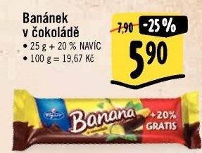 Tyčinka Banán v čokoládě Figaro