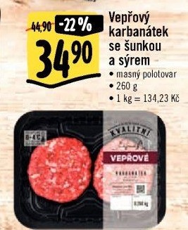 Vepřové karbanátky se sýrem a šunkou Albert