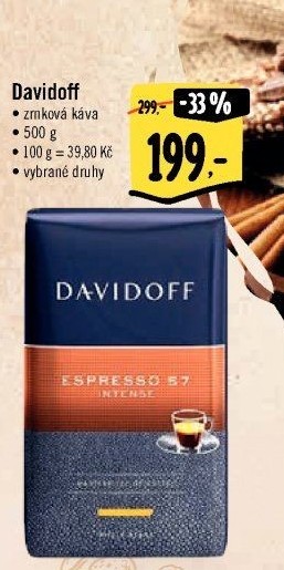 Zrnkové kávy Davidoff