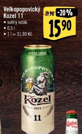 Pivo ležák 11° Velkopopovický Kozel