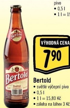 Pivo světlé výčepní Bertold