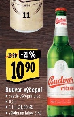 Pivo světlé výčepní Budweiser Budvar