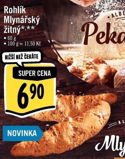 Rohlík Mlynářský žitný Albert