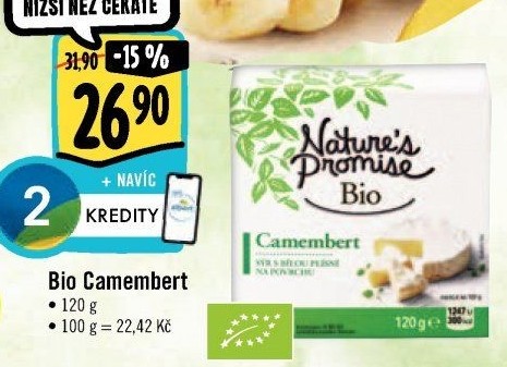 Sýr Camembert bio Nature'