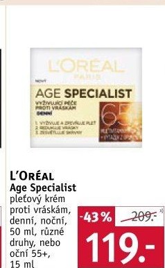 Krém pleťový proti vráskám Age Specialist L'