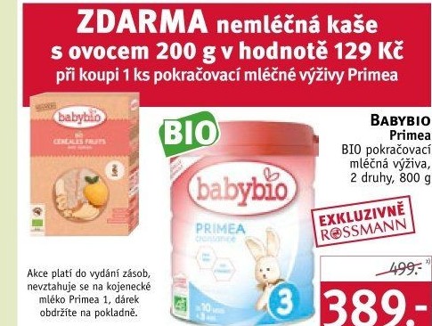 Mléčná výživa Primea Babybio