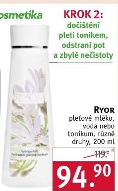 Mléko pleťové čisticí Ryor