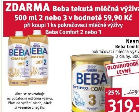 Výživa mléčná Comfort Beba Nestlé