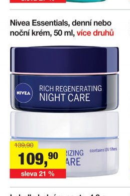 Nivea Essentials, denní nebo noční krém, 50 ml