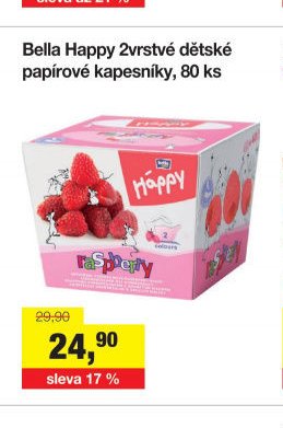 Bella Happy dětské papírové kapesníky, 80 ks