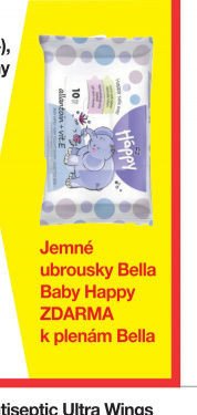 Jemné ubrousky Bella Baby Happy ZDARMA k plenám Bella