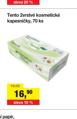 Tento 2vrstvé kosmetické kapesníčky, 70 ks