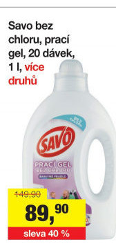Prací gel bez chloru Savo