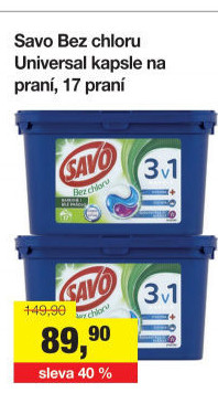 Prací kapsle bez chloru Savo