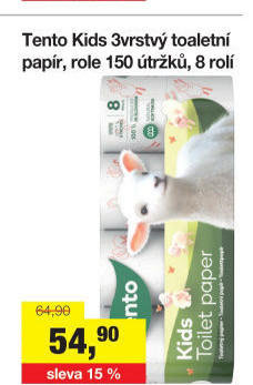 Toaletní papír 3vrstvý Kids Tento