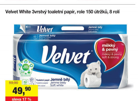 Toaletní papír 3vrstvý Velvet