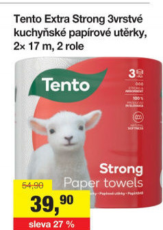 Utěrky kuchyňské 3vrstvé Extra Strong Tento