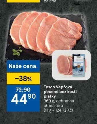 Tesco Vepřová pečeně bez kosti plátky