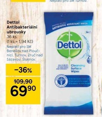 Dettol Antibakteriální ubrousky