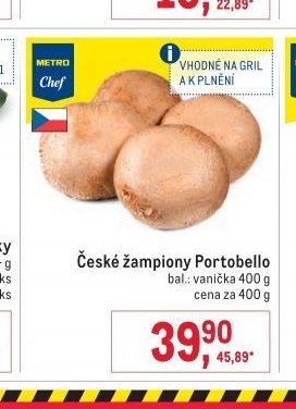České žampiony Portobello