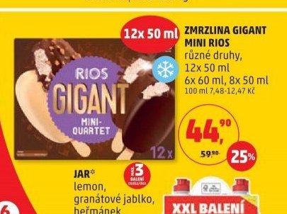 Zmrzlina Gigant Mini Rios 6x 60 ml, 8x 50 ml