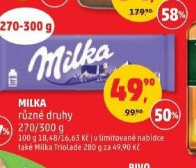 Milka různé druhy 270-300 g