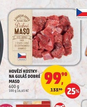 Hovězí kostky na guláš Dobré maso