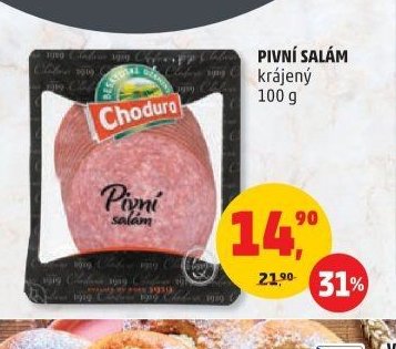 Pivní salám krájený