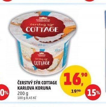 ČERSTVÝ SÝR COTTAGE KARLOVA KORUNA