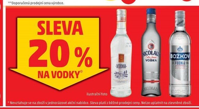 Sleva 20 % na vodky