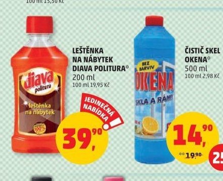 LEŠTĚNKA NA NÁBYTEK DIAVA POLITURA