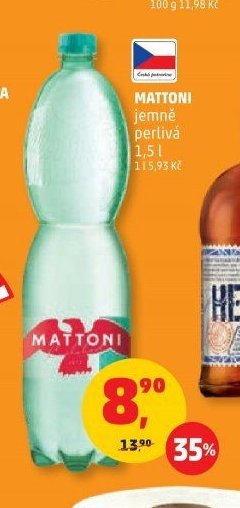 MATTONI jemně perlivá 1,5 l