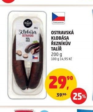 Ostravská klobása Řezníkův talíř