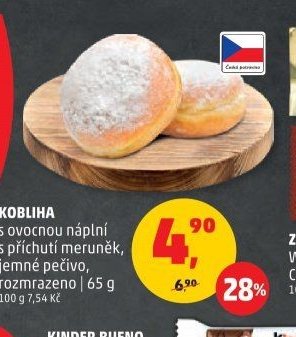 Kobliha s ovocnou náplní s příchutí meruněk