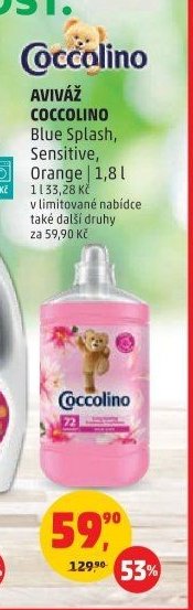 Aviváž COCCOLINO Blue Splash, Sensitive, Orange 1,8 l