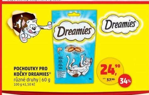 Pochoutky pro kočky DREAMIES různé druhy 60 g