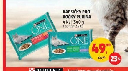 Kapsičky pro kočky PURINA ONE 4 ks 340 g