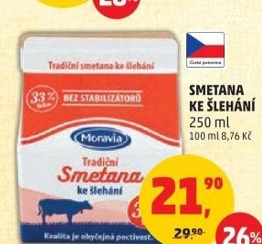 Smetana ke šlehání 33% Moravia