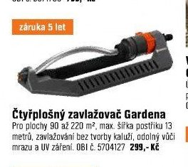 Čtyřplošný zavlažovač Gardena Classic