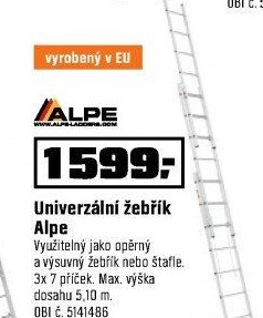 Univerzální žebříkALPE PV 4,66 m