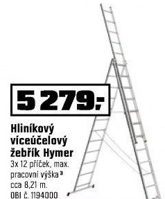 Univerzální žebříkHYMER novýPV 8,21 m