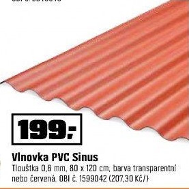 VlnovkaPVC 1,2mmSinus76/18červená