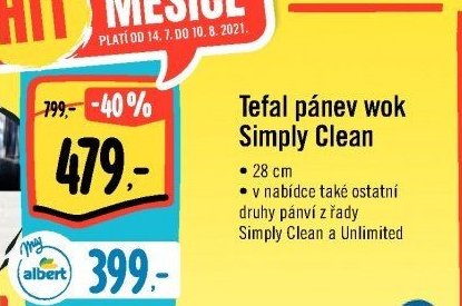 Tefal pánev wok Simply Clean