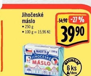 Máslo Jihočeské Madeta