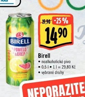 Nealkoholické pivo ochucené Birell